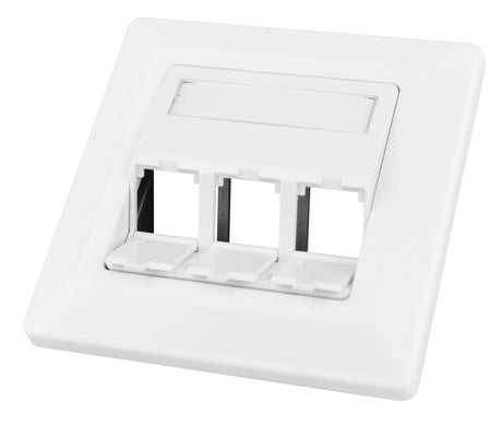 Datendose 80x80mm leer 3 Module (SFA)(SFB), schräg, RAL9010