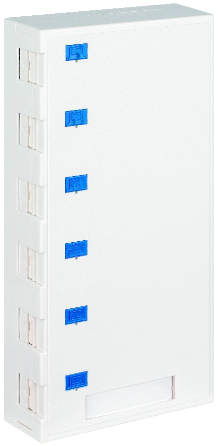 Aufputz-Gehäuse leer für 6 RJ45 Module (SFA) (SFB), RAL9010