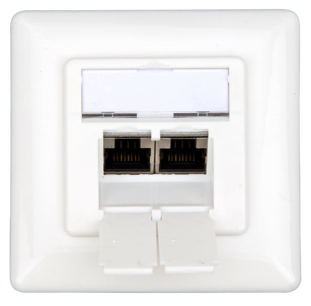 Foto: Datendose 2xRJ45 geschirmt 10GB Klasse Ea, UAE 80x80mm