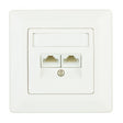 Foto: Datendose 2xRJ45 ungeschirmt Cat.5e, 80x80mm, RAL9010