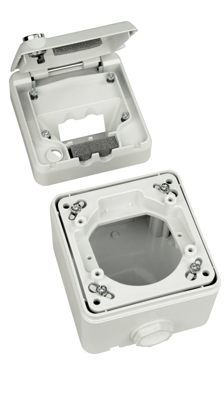 Foto: IP44 Datendose Aufputz-Gehäuse leer, versperrbar, RAL7035