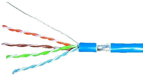 F/UTP Kabel Cat.5e, 4x2xAWG24/1, PVC, Eca, blau, Box 305m