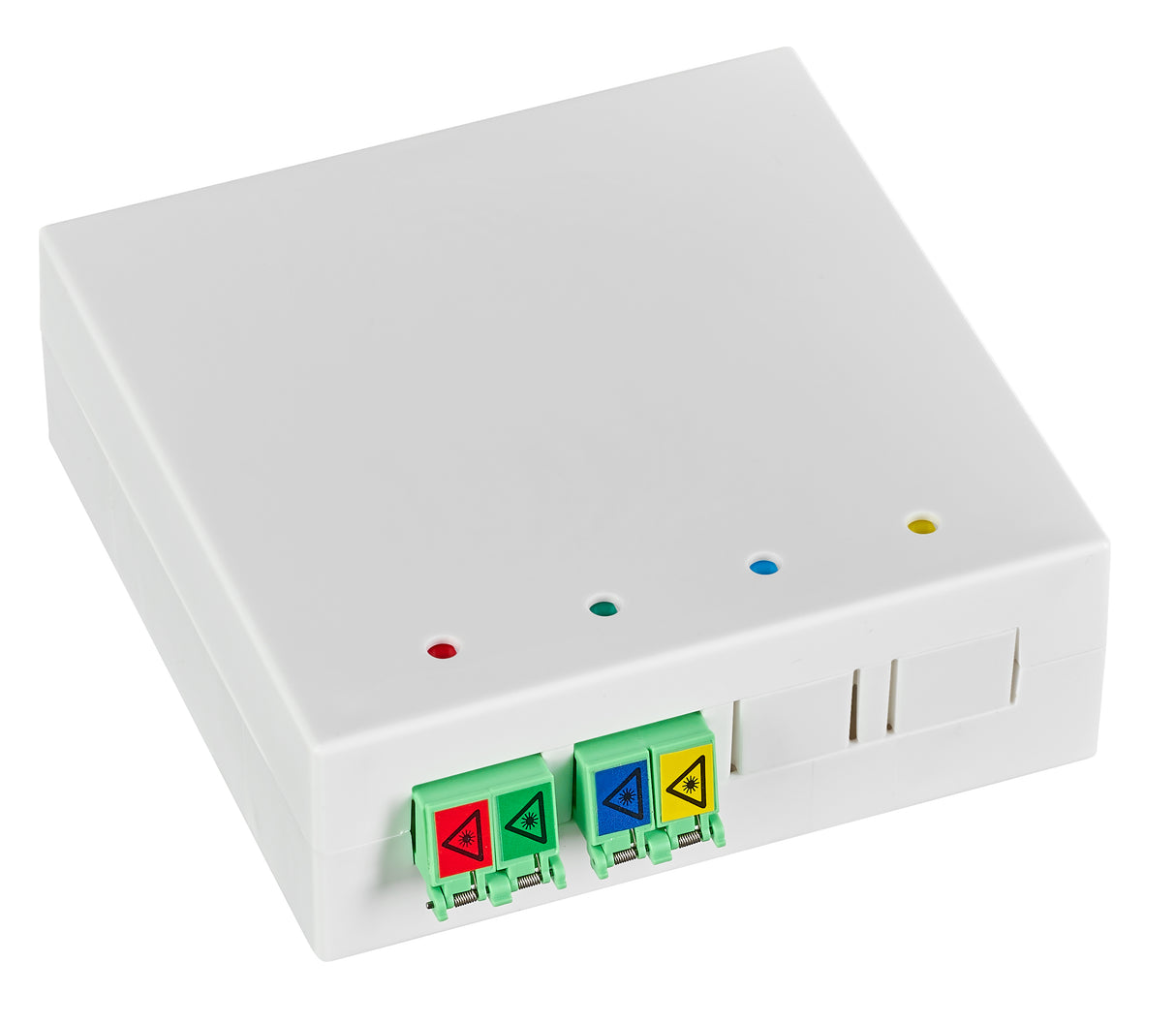 FTTH Dose Aufputz B80xH28xT80mm, 4xLC/APC 8°, OS2 G657.A2
