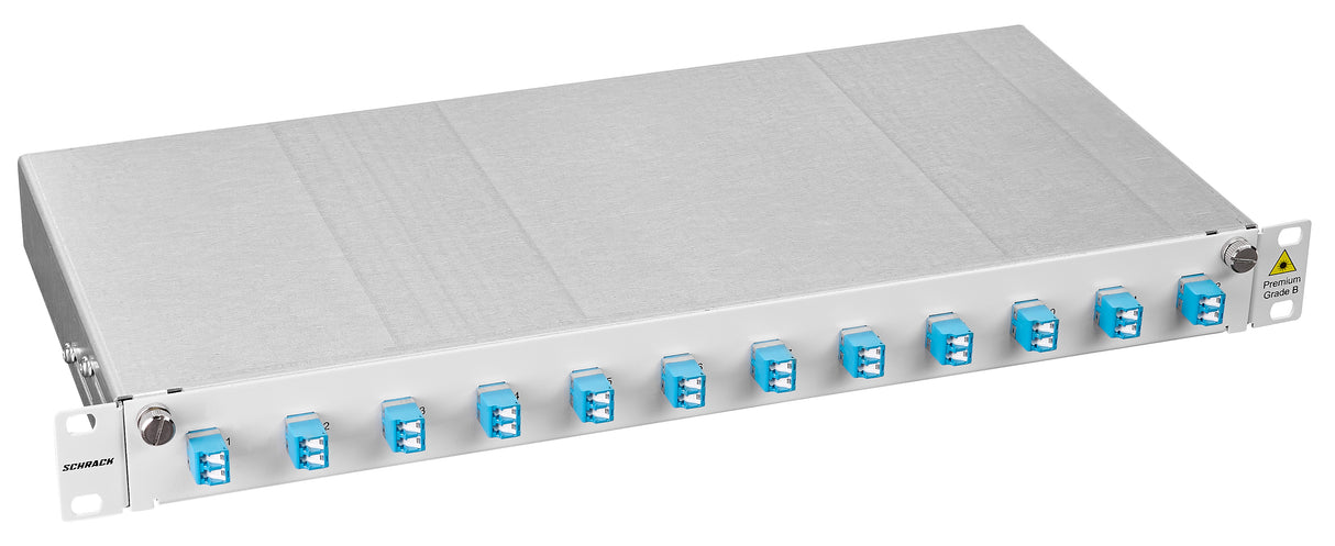 LWL Spleißbox, 4Fasern, LC, 9/125µm OS2, 19", 1HE, Klasse B