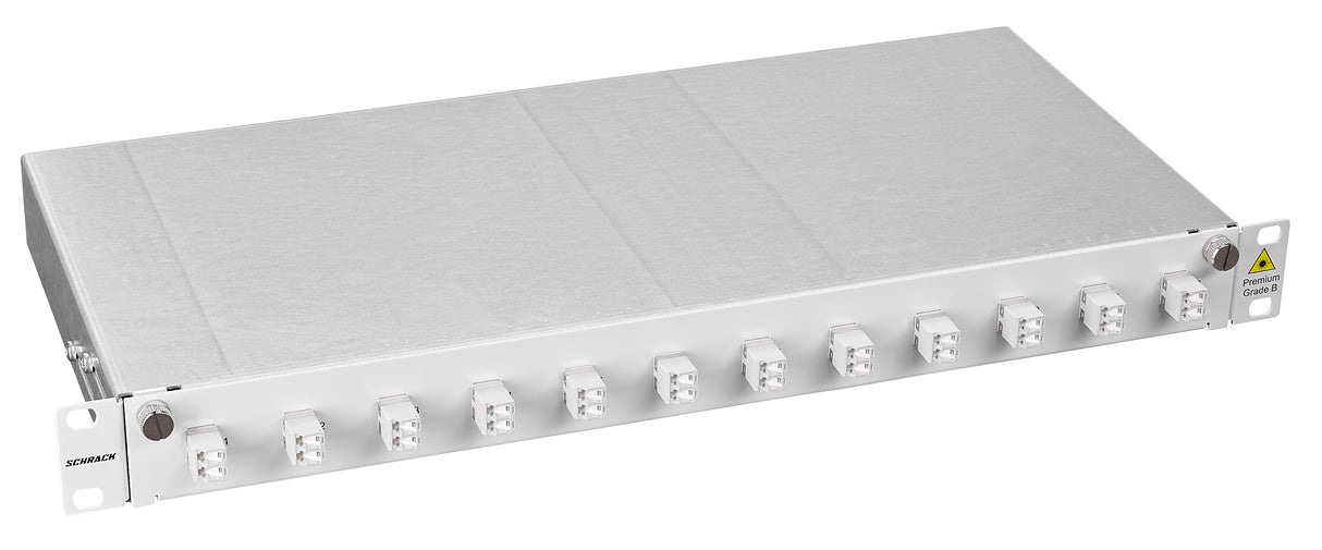 LWL Patchpanel 19", 1 HE, ausziehbar, für 4 Fasern, LC, MM