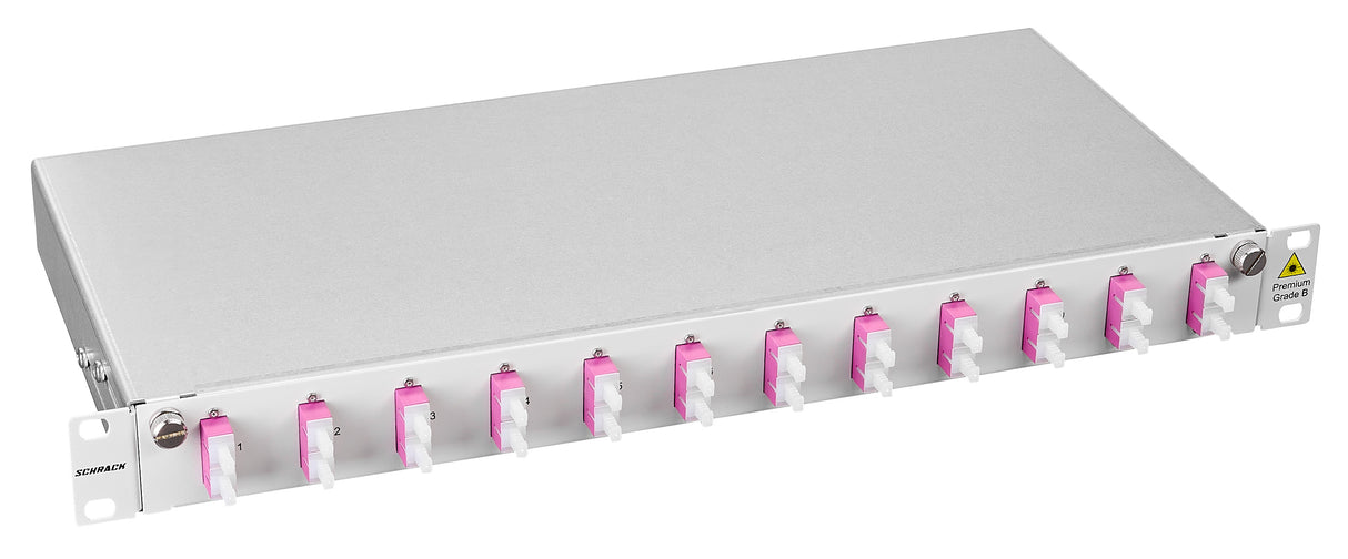 LWL Spleißbox, 8Fasern, SC,50/125µm OM4, 19", 1HE, Klasse B