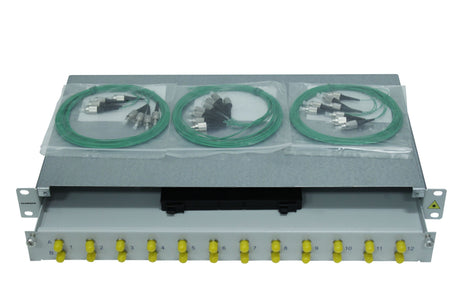 Foto: LWL Spleißbox, 8Fasern, FC, 9/125µm OS2, 19", 1HE