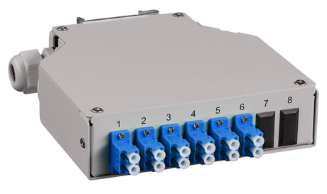 LWL Spleißbox für Hutschiene,  8 Fasern, LC, 9/125µm OS2