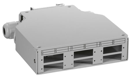 Foto: LWL Spleißbox für Hutschiene leer, 6 SC-Duplex, RAL7035