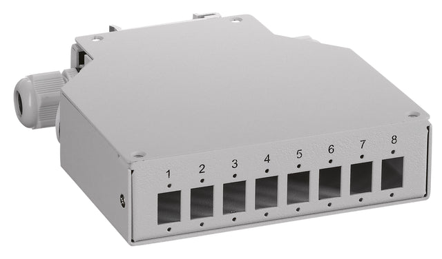 Foto: LWL Spleißbox für Hutschiene leer, 6 LC-Duplex, RAL7035
