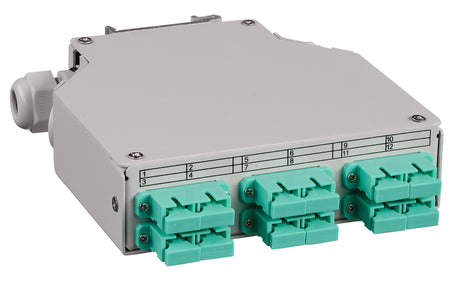 Foto: LWL Spleißbox für Hutschiene, 12 Fasern, SC 50/125µm OM3