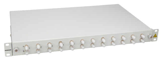 Foto: LWL Spleißbox, 12Fasern, ST 50/125µm OM3, 19", 1HE, Klasse C