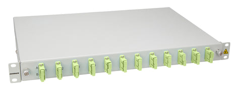 LWL Spleißbox, 12Fasern, SC 50/125µm OM5, 19", 1HE, Klasse C