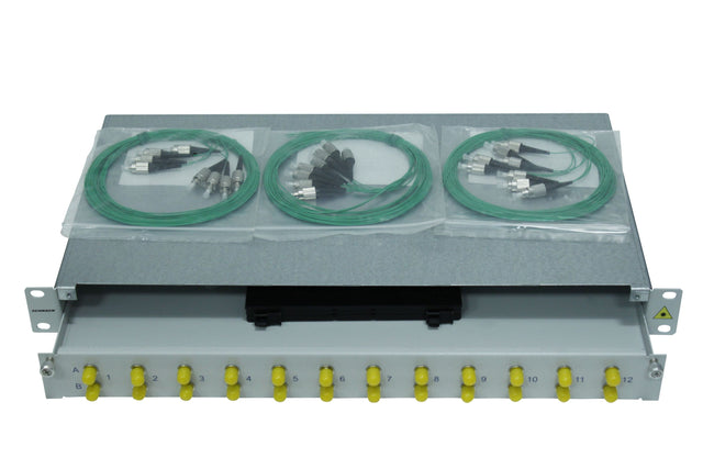 Foto: LWL Spleißbox, 16Fasern, FC, 9/125µm OS2, 19", 1HE