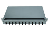 Foto: LWL Patchpanel 19", 1 HE, ausziehbar, für 16 Fasern, ST, MM