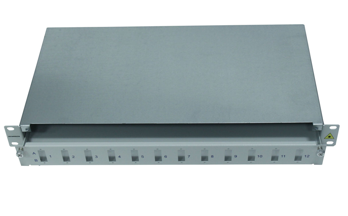 LWL Spleißbox leer für 12 SC-Duplex Kupplungen, 1HE, RAL7035