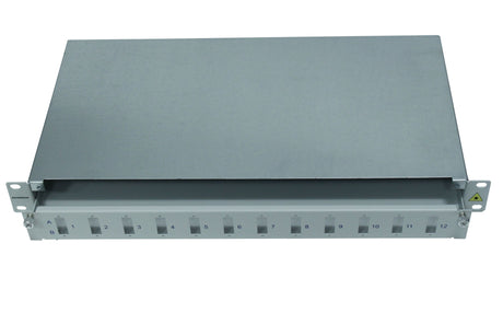 LWL Spleißbox leer für 12 SC-Duplex Kupplungen, 1HE, RAL7035