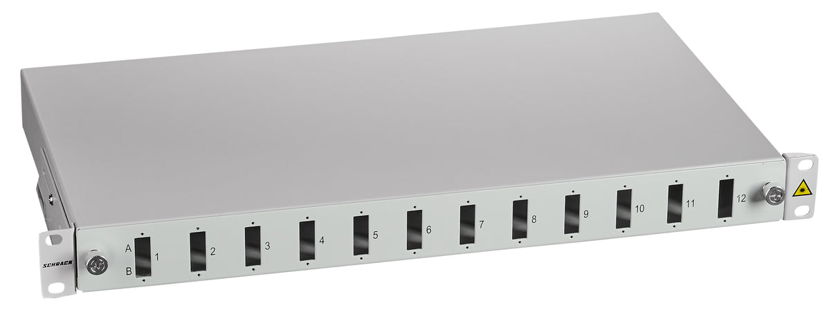 LWL Spleißbox leer für 12 SC-Duplex Kupplungen, 1HE, RAL7035