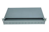 LWL Spleißbox leer für 12 LC-Duplex Kupplungen, 1HE, RAL7035