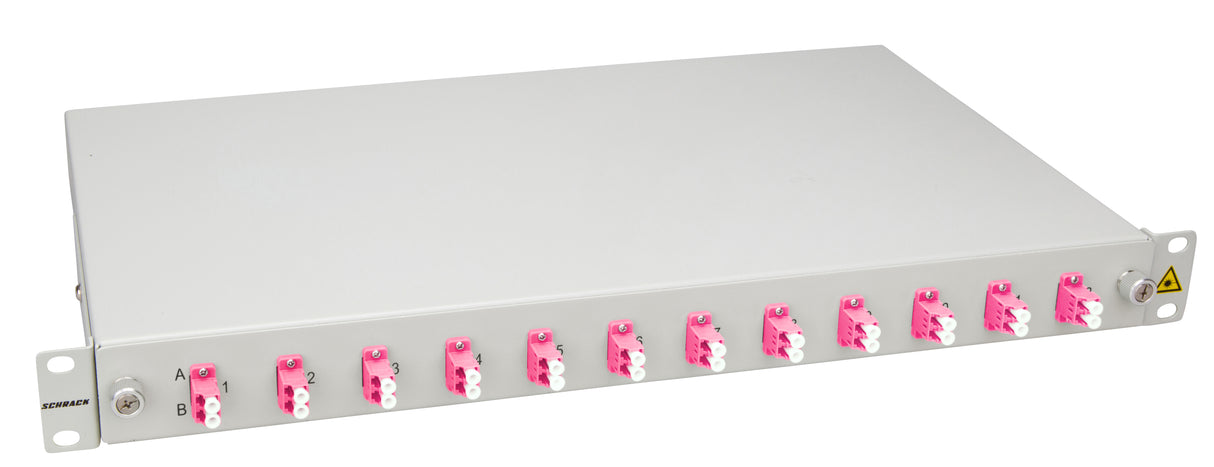 LWL Spleißbox, 24Fasern, LC 50/125µm OM4, 19", 1HE, Klasse C