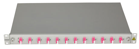 LWL Spleißbox, 24Fasern, LC 50/125µm OM4, 19", 1HE, Klasse C