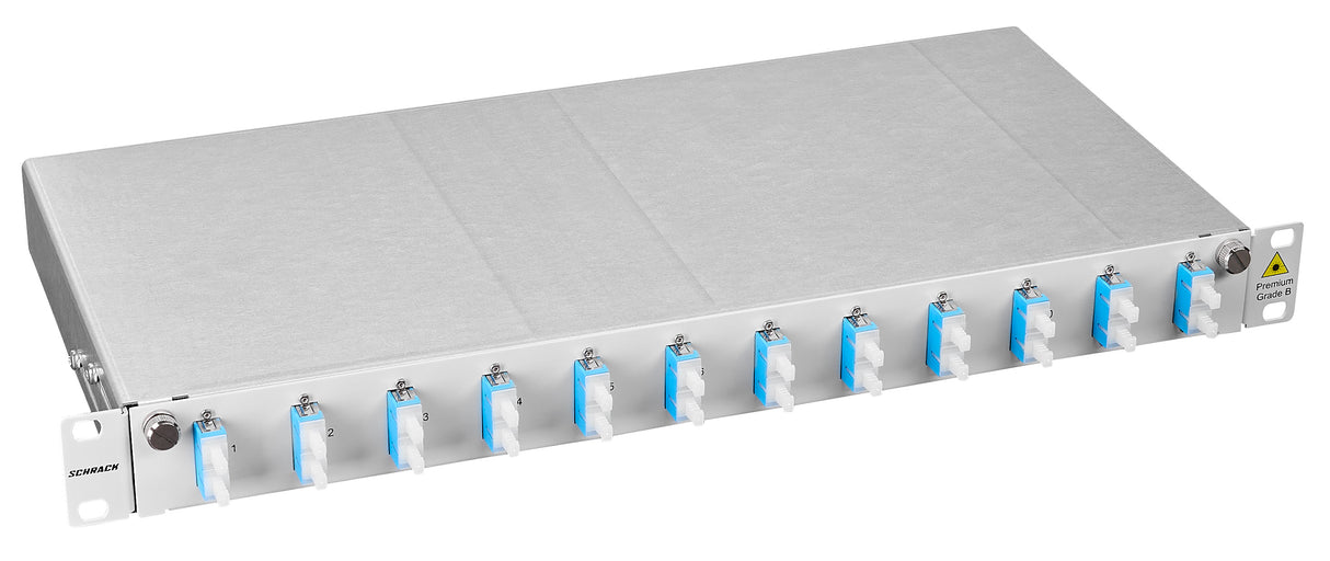 LWL Spleißbox, 24Fasern, SC, 9/125µm OS2, 19", 1HE, Klasse B