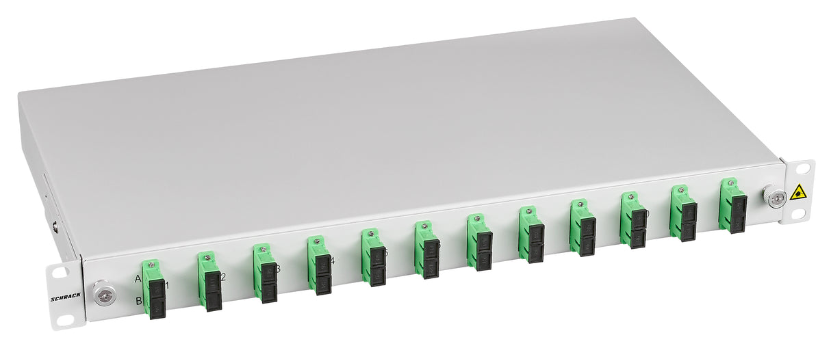 LWL Spleißbox, 24Fasern, SC/APC 9/125µm OS2,19",1HE,Klasse C