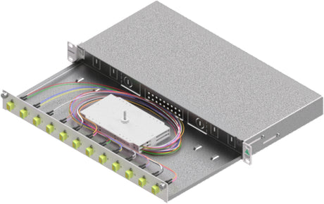Foto: LWL Spleißbox, 24Fasern, LC,50/125µm OM5, 19", 1HE, Klasse B