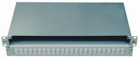 LWL Spleißbox leer für 24 SC-Duplex Kupplungen, 1HE, RAL7035