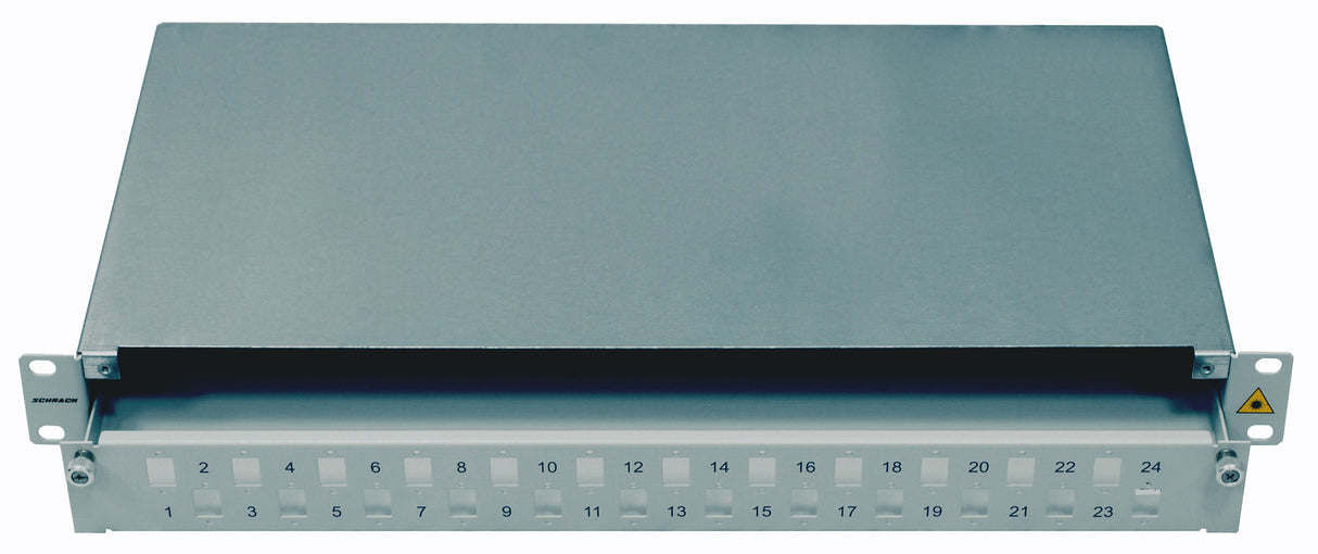 LWL Spleißbox leer für 24 LC-Duplex Kupplungen, 1HE, RAL7035