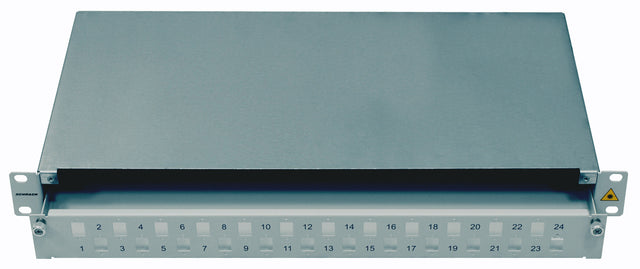 LWL Spleißbox leer für 24 LC-Duplex Kupplungen, 1HE, RAL7035