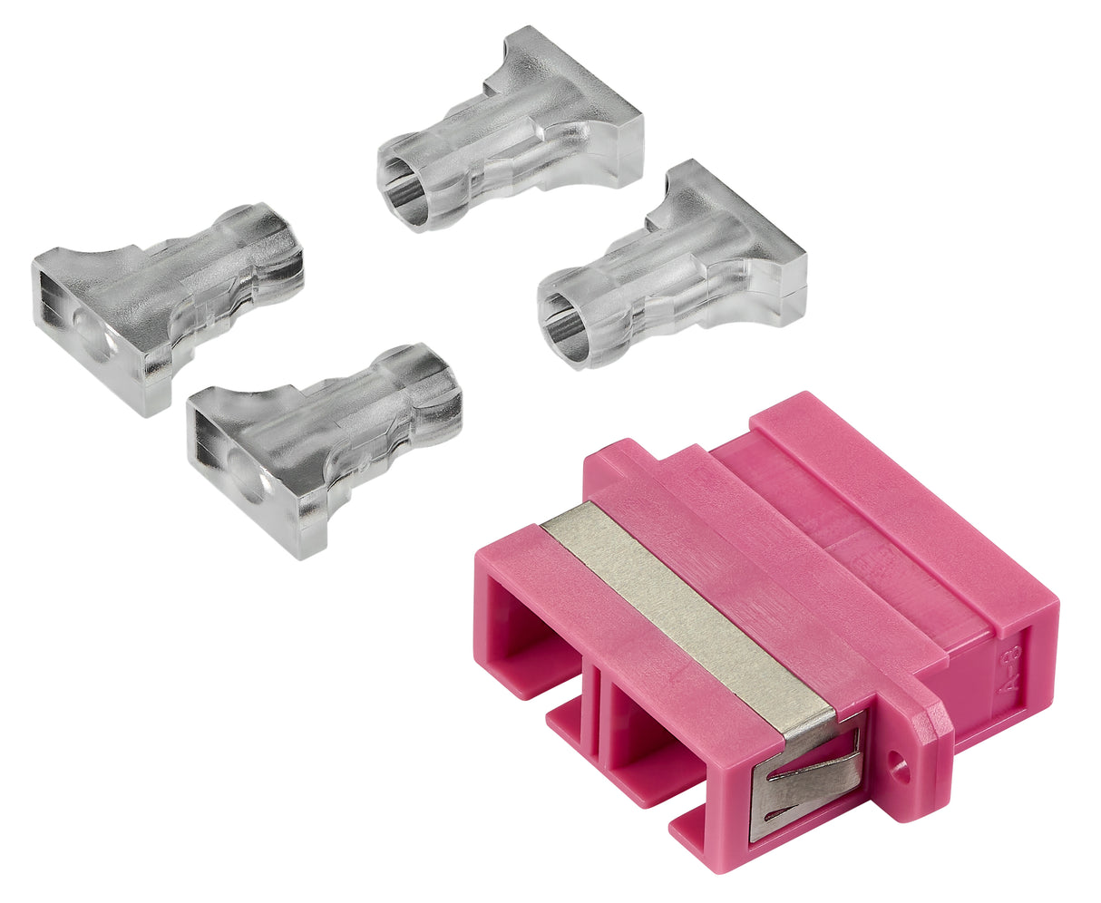 LWL Kupplung SC-Duplex, Kunststoff, OM4, Keramik, Flansch