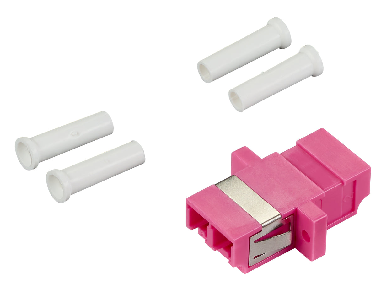 LWL Kupplung LC-Duplex, Kunststoff, OM4, Keramik, Flansch
