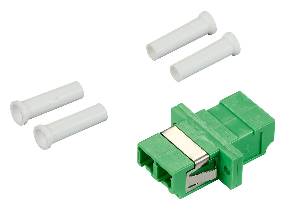 LWL Kupplung LC/APC-Duplex, Kunststoff, OS2,Keramik, Flansch