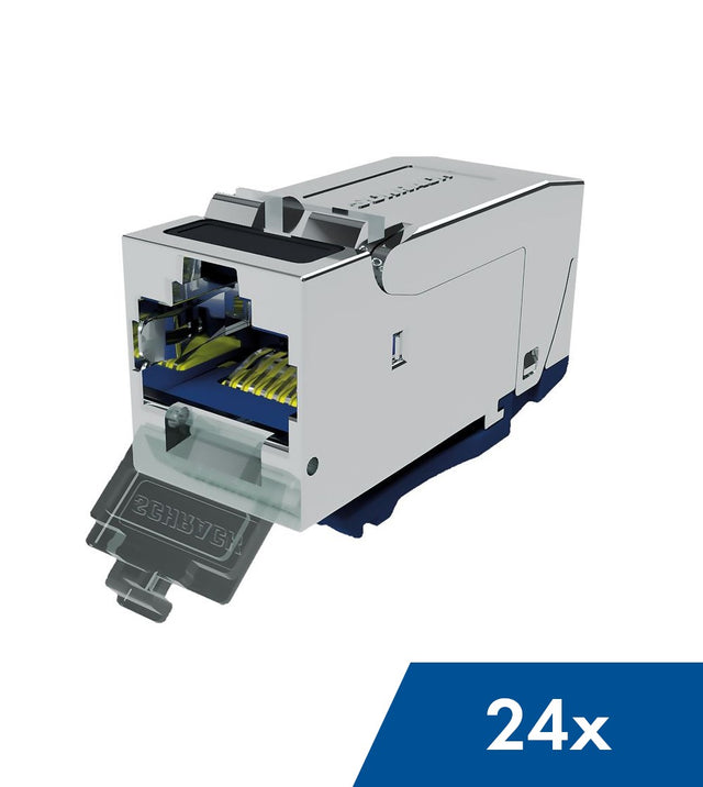 S-JACK Buchse RJ45 geschirmt, Cat.6a 10GB, 24 Stück Box