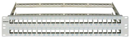 Patchpanel 19" leer für 48 Module (SFA)(SFB), 2HE, RAL7035