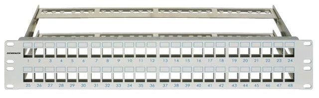 Patchpanel 19" leer für 48 Module (SFA)(SFB), 2HE, RAL7035