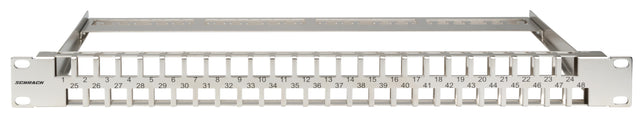 Patchpanel 19" leer für 48 Module (SFB), 1HE, Edelstahl