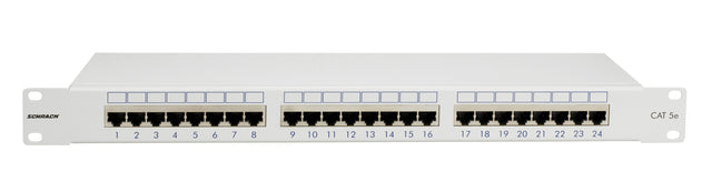 Foto: Patchpanel 19" 24xRJ45 geschirmt Cat.5e, 1HE, RAL7035