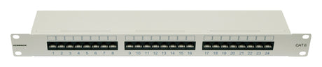 Foto: Patchpanel 19" 24xRJ45 ungeschirmt Cat.6, 1HE, RAL7035
