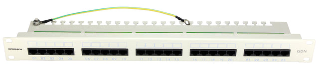 Foto: Patchpanel 25xRJ45 ungeschirmt, ISDN, 19", 1HE, RAL7035