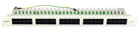 Foto: Patchpanel 50xRJ45 ungeschirmt, ISDN, 19", 1HE, RAL7035