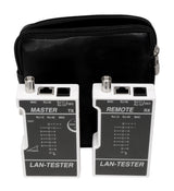 Foto: Verdrahtungstester RJ45 (UTP+STP) / RJ11 / Koax mit Tasche