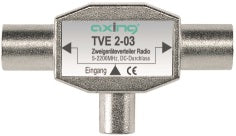 SAT Zweigeräteverteiler IEC-Stec-2xIEC-Buchse,Radio,TVE 2-03