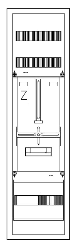 Foto: Zählerverteiler 1xZF, H=1100 B=300 T=210mm