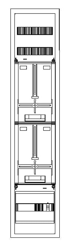 Zählerverteiler 1xZF, H=1400 B=300 T=210mm, 1xTSG