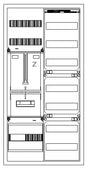 Foto: Zählerverteiler 1xZF, H=1100 B=550 T=210mm, 1xVF