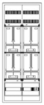 Foto: Zählerverteiler 3xZF, H=1400 B=550 T=210mm, 1xTSG