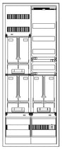 Foto: Zählerverteiler 2xZF, H=1400 B=550 T=210mm, 1xTSG, VF