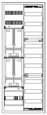 Foto: Zählerverteiler 1xZF, H=1400 B=550 T=210mm, 1xTSG, 2xVF